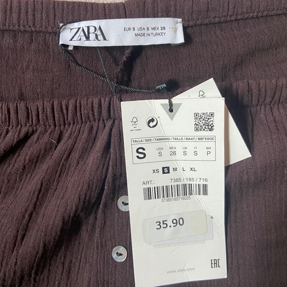 zara structured shorts dark drown - Picture 2 of 4